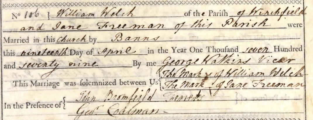 Read more about the article William Welch & Jane Freeman